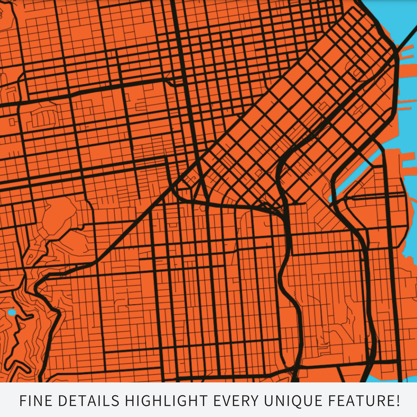 San Francisco, CA. - Orange & Black