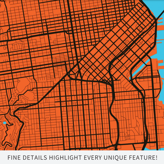 San Francisco, CA. - Orange & Black