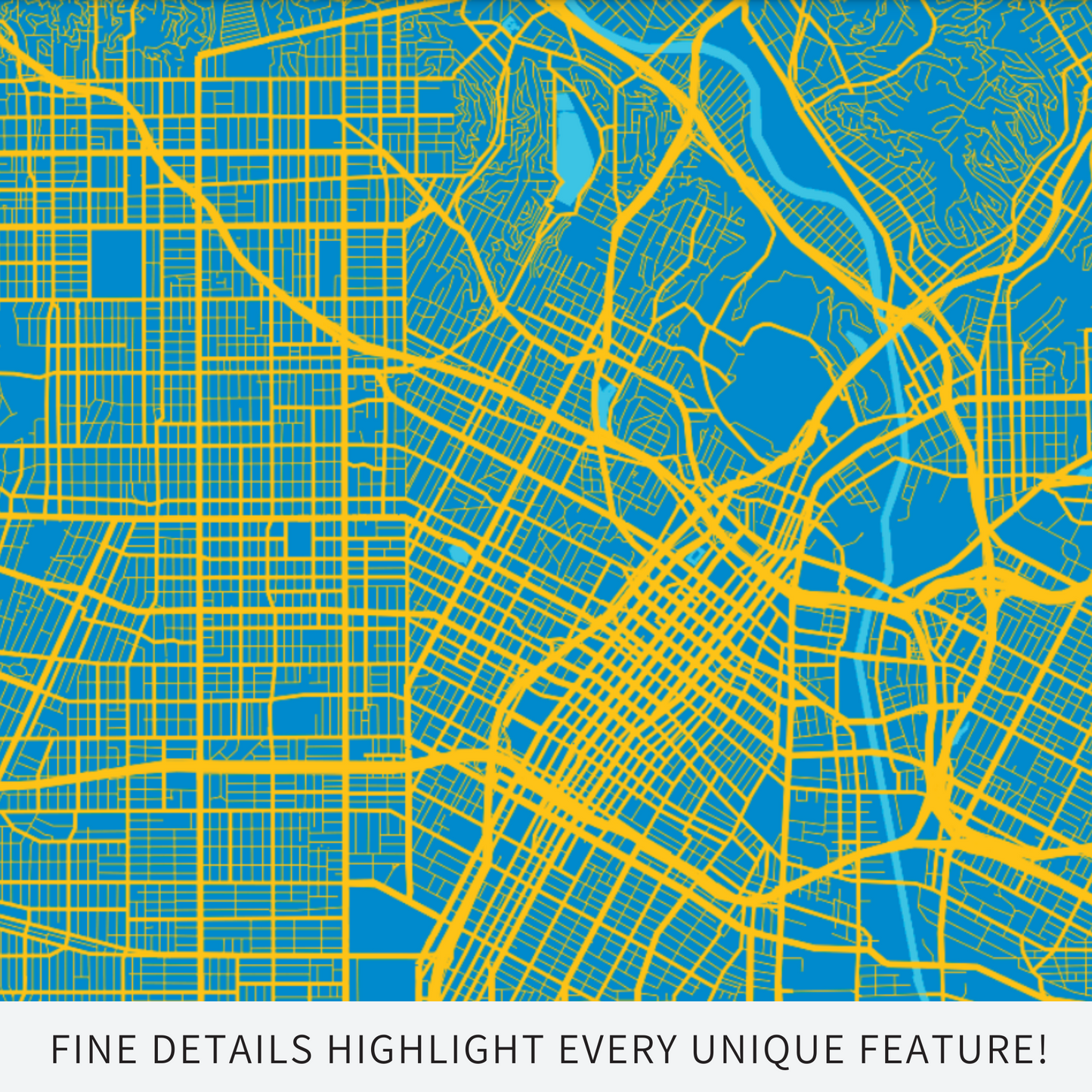 Los Angeles, CA. - Powder Blue & Sunshine Gold