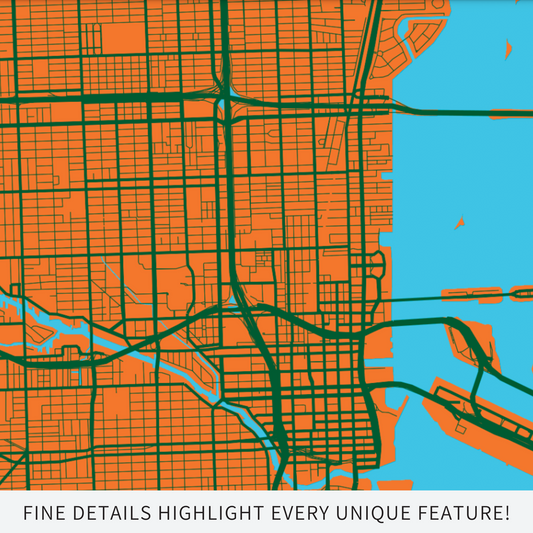 Miami, FL. - Orange & Green