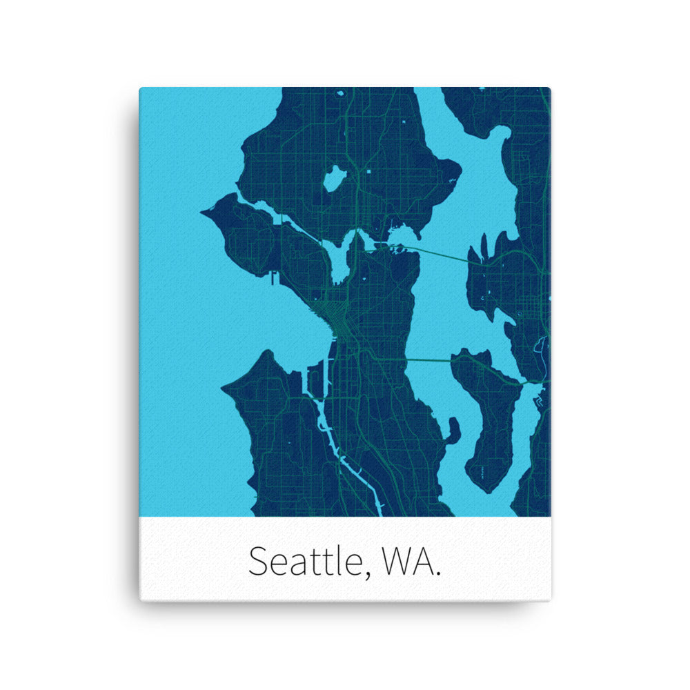 Seattle, WA. - Navy Blue & Northwest Green