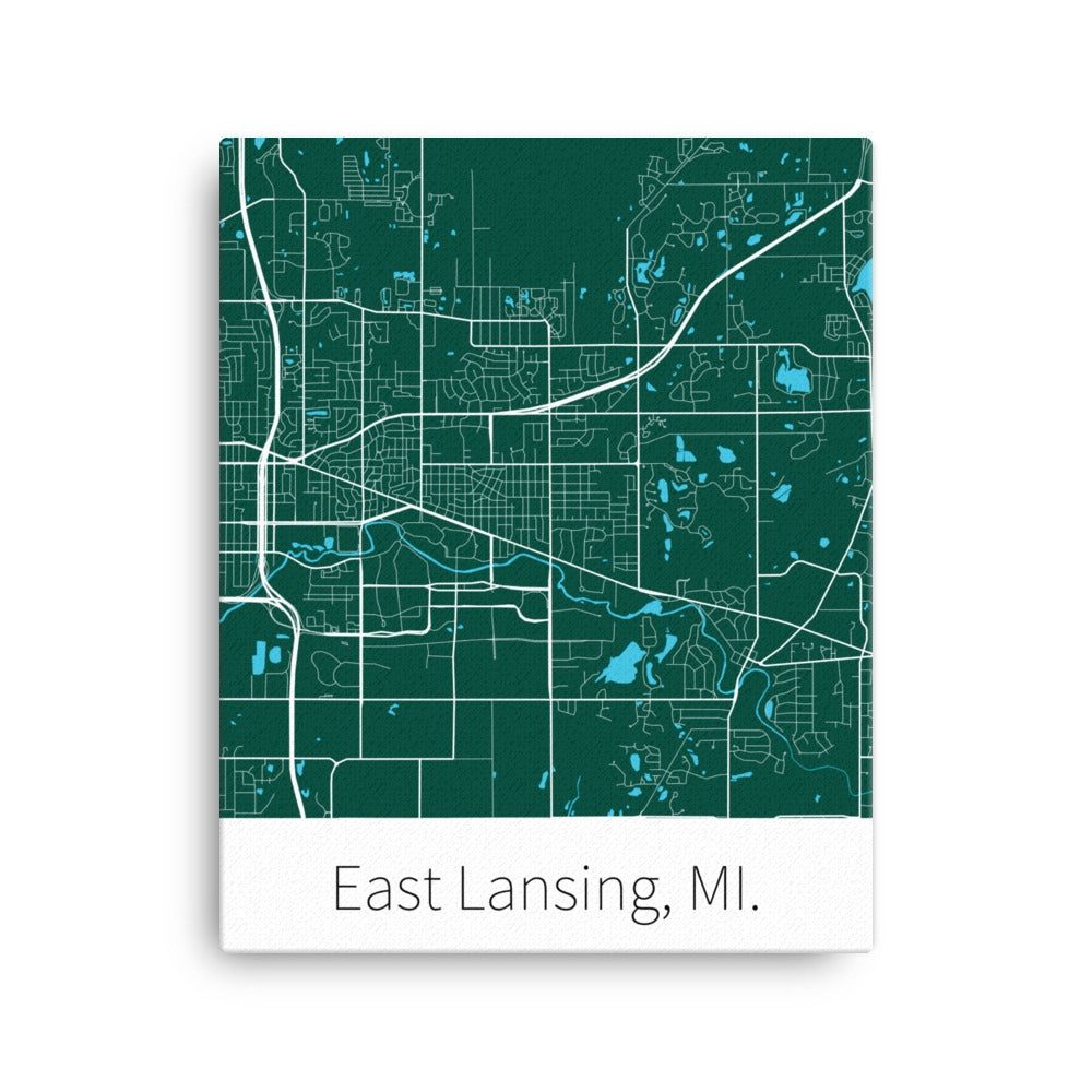 East Lansing, MI. - Green & White