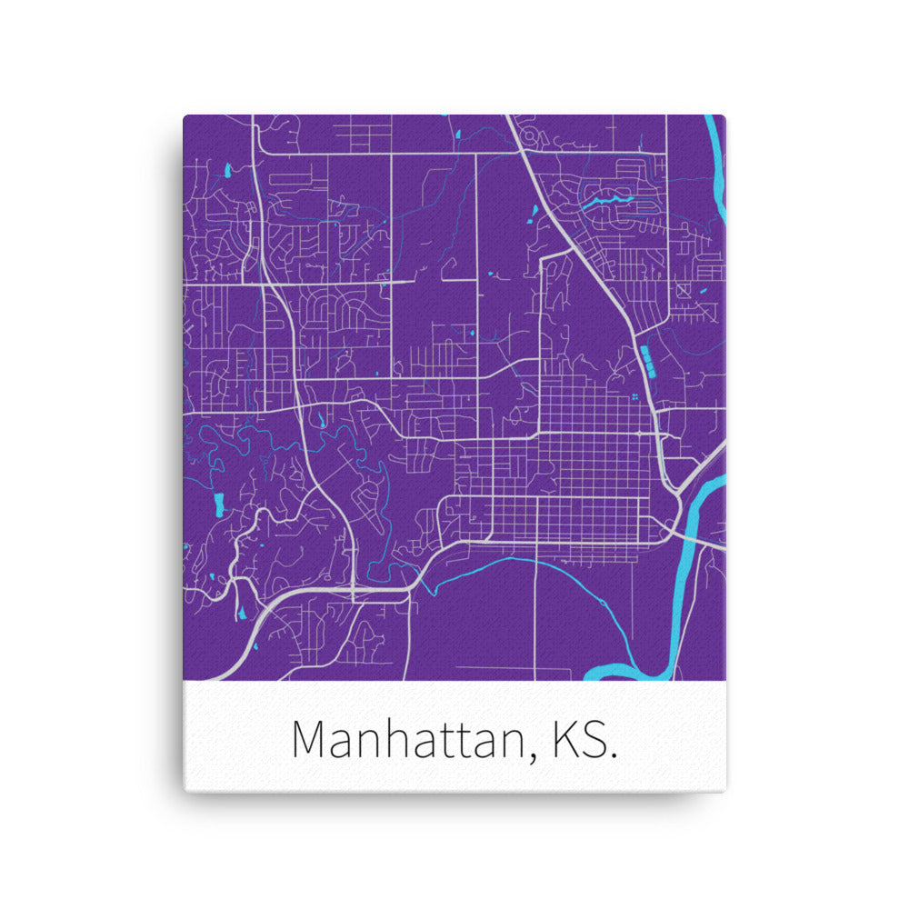 Manhattan, KS. - Purple & Light Gray