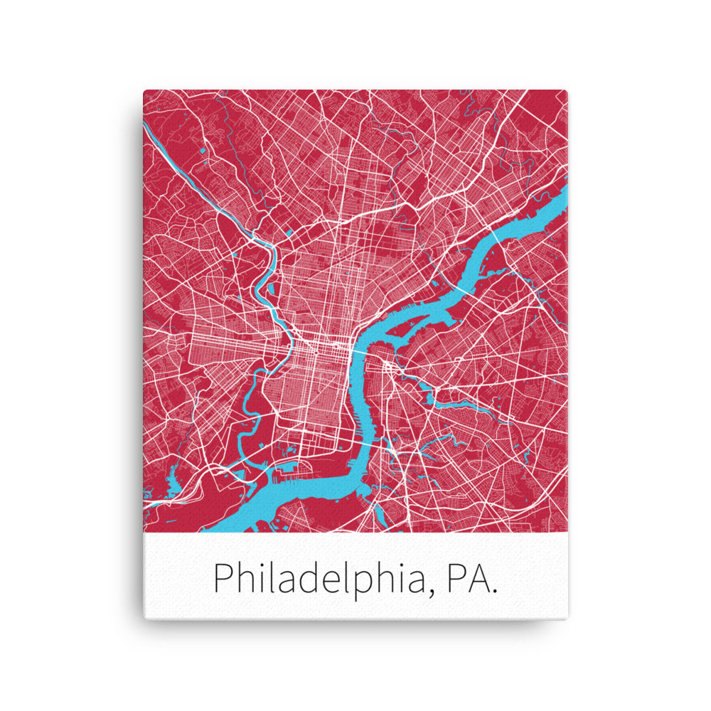 Philadelphia, PA. - Cherry Red & White