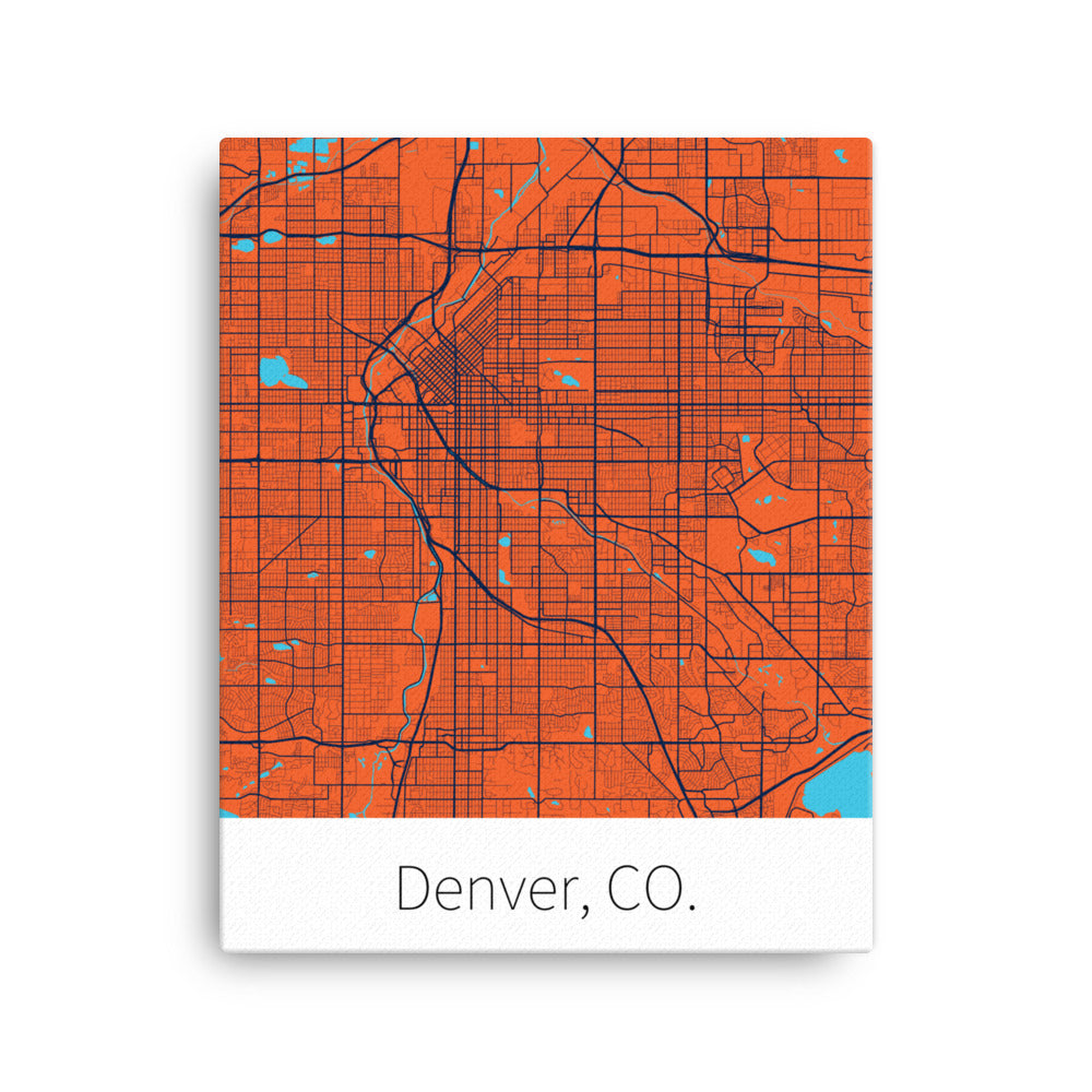 Denver, CO. - Orange & Navy