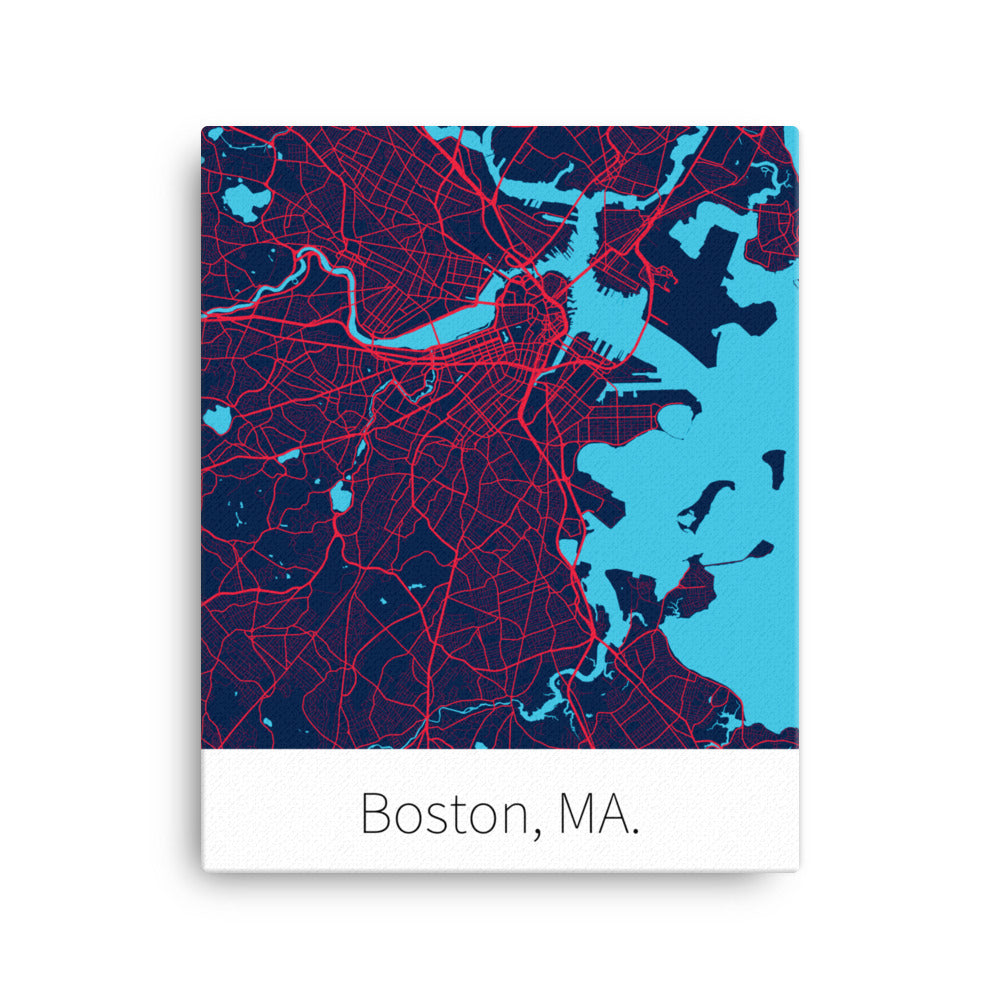 Boston, MA. - Nautical Blue & Red