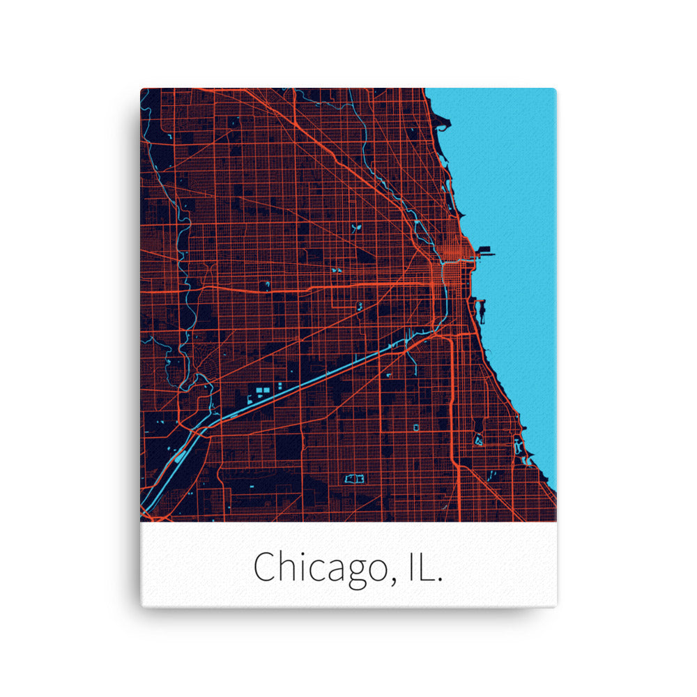 Chicago, IL. - Dark Navy & Orange