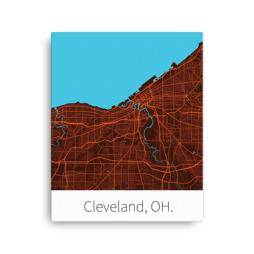 Cleveland, OH. - Dark Brown & Orange