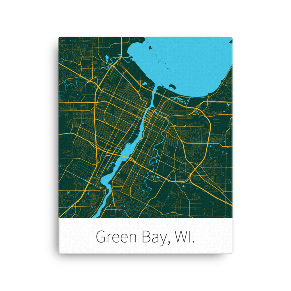 Green Bay, WI. - Dark Green & Gold