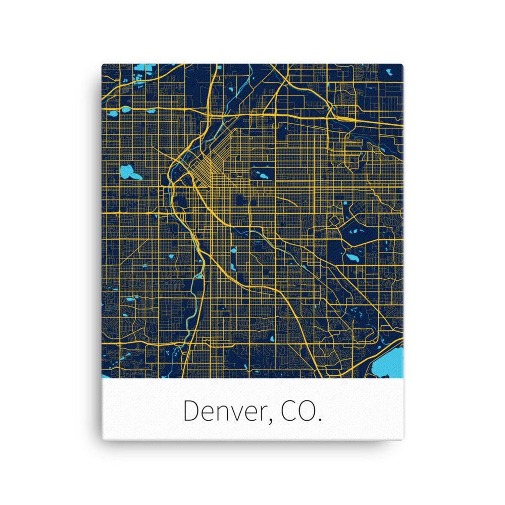 Denver, CO. - Midnight Blue & Yellow