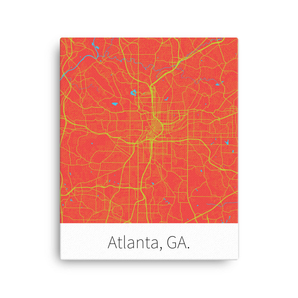 Atlanta, GA. - Red & Volt Green