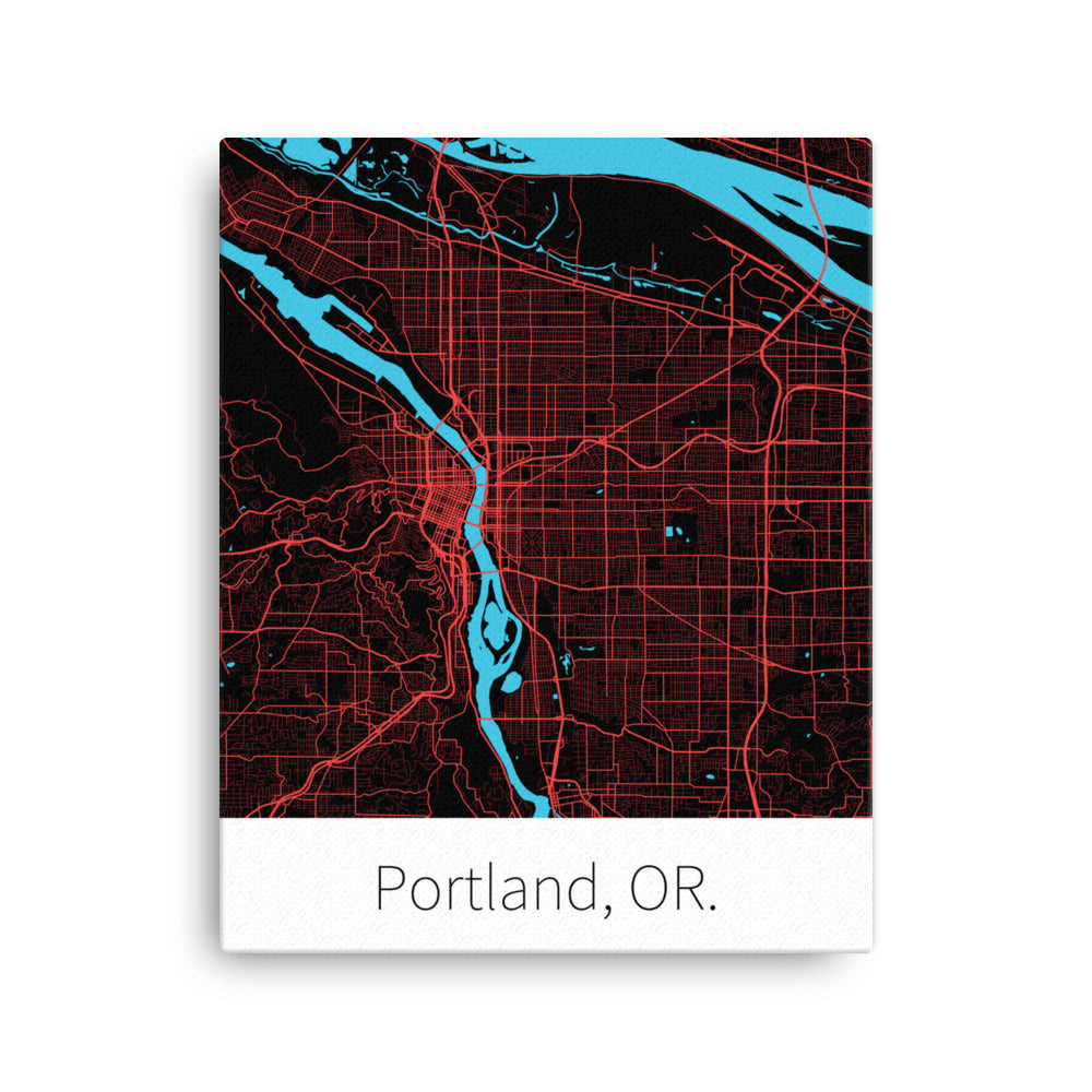 Portland, OR. - Black & Red