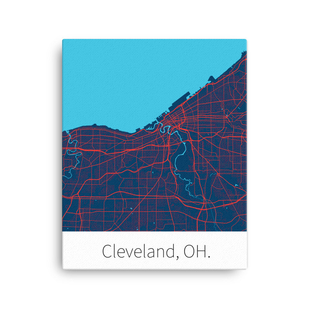 Cleveland, OH. - Navy Blue & Red