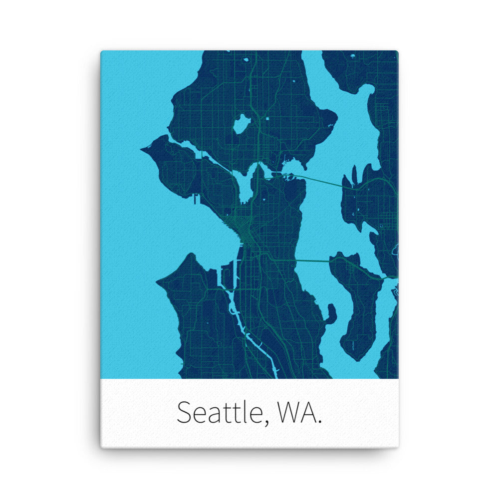 Seattle, WA. - Navy Blue & Northwest Green