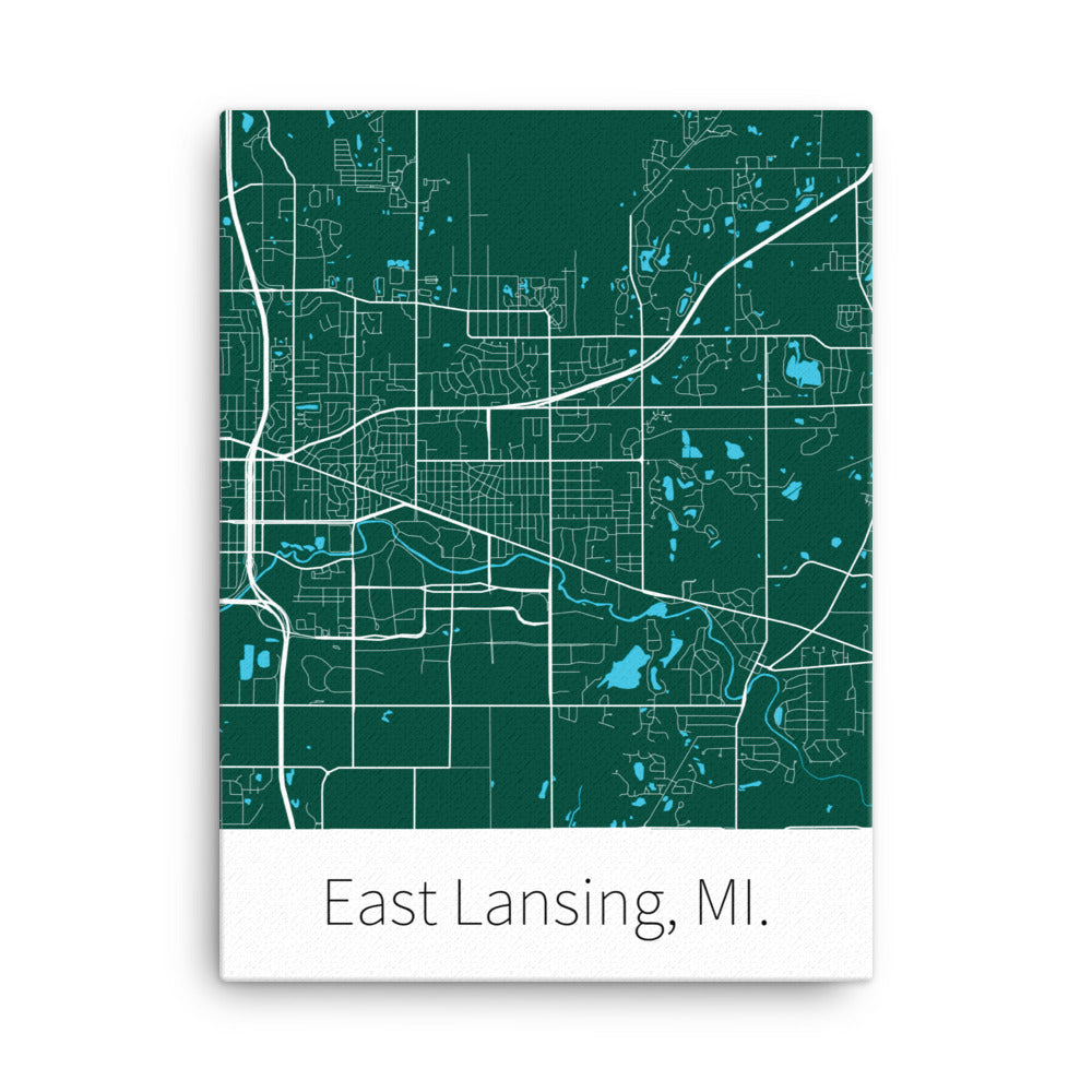 East Lansing, MI. - Green & White