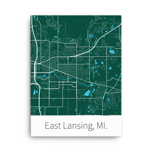 East Lansing, MI. - Green & White