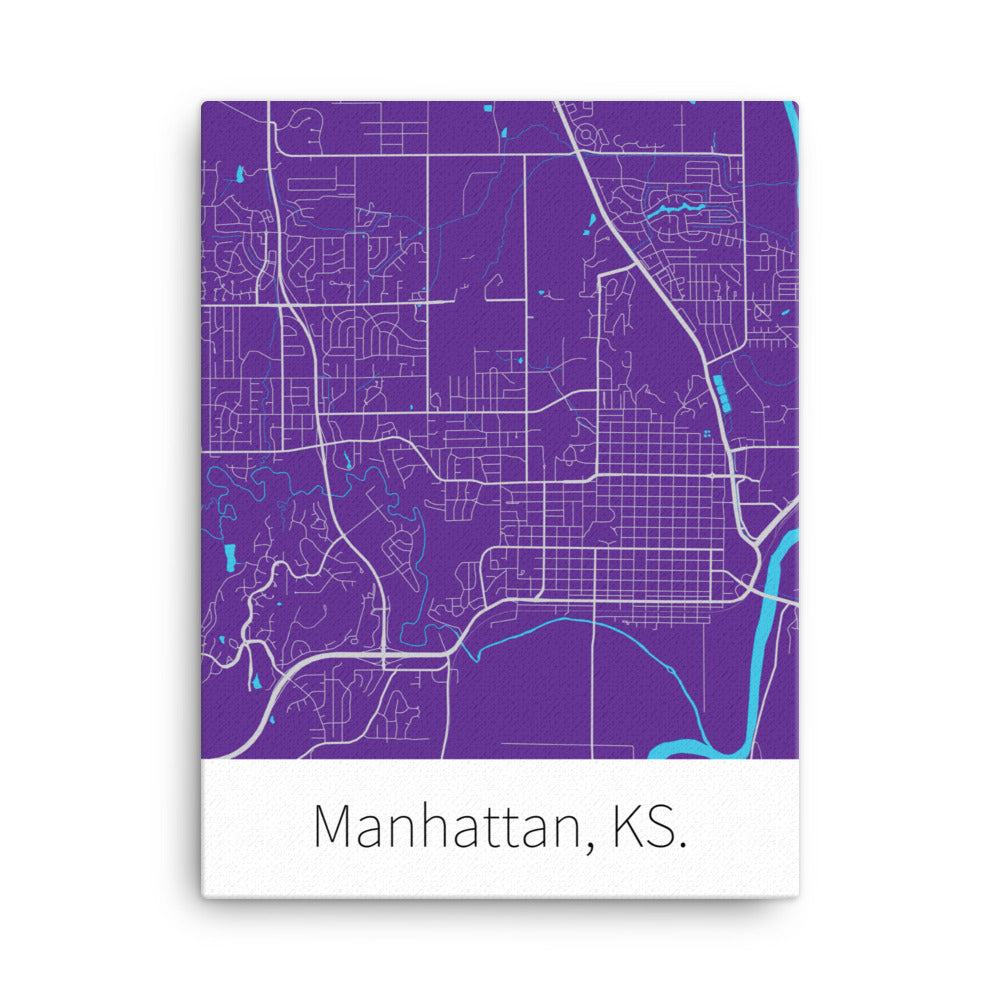 Manhattan, KS. - Purple & Light Gray