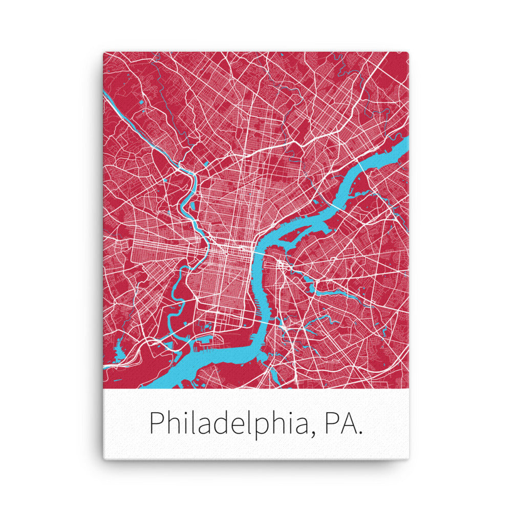 Philadelphia, PA. - Cherry Red & White