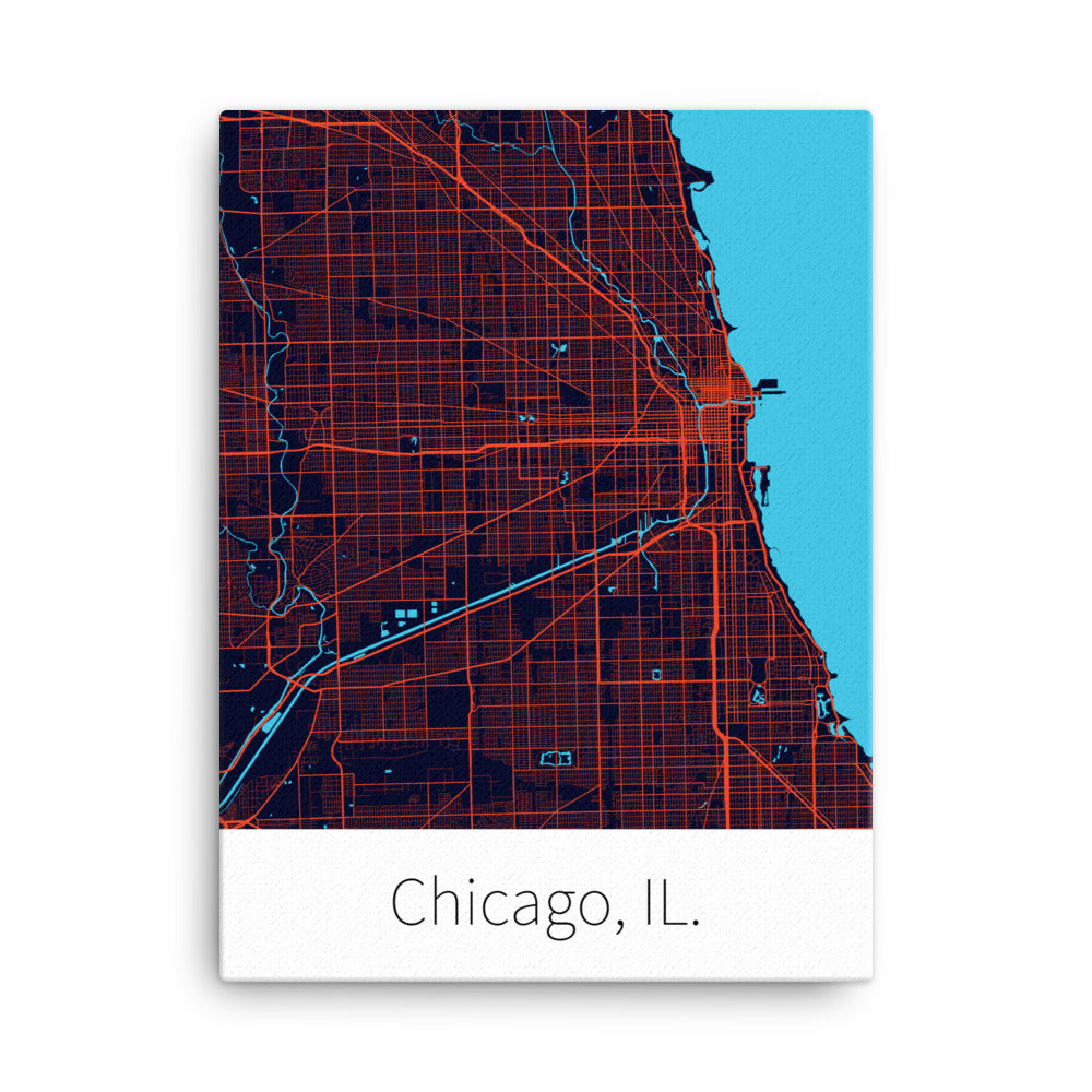 Chicago, IL. - Dark Navy & Orange