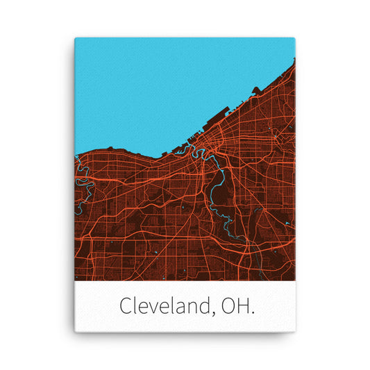 Cleveland, OH. - Dark Brown & Orange