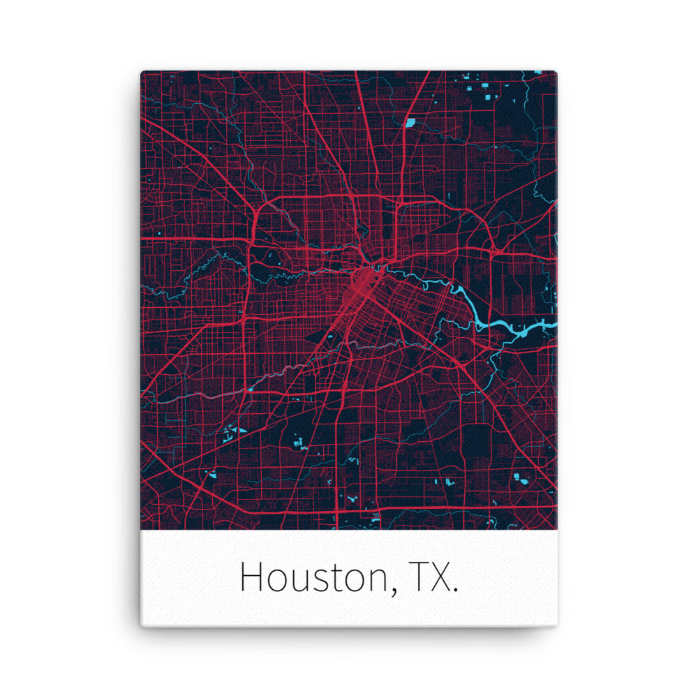 Houston, TX. - Deep Steel Blue & Battle Red