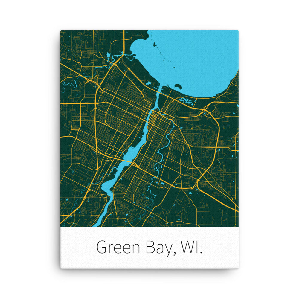 Green Bay, WI. - Dark Green & Gold