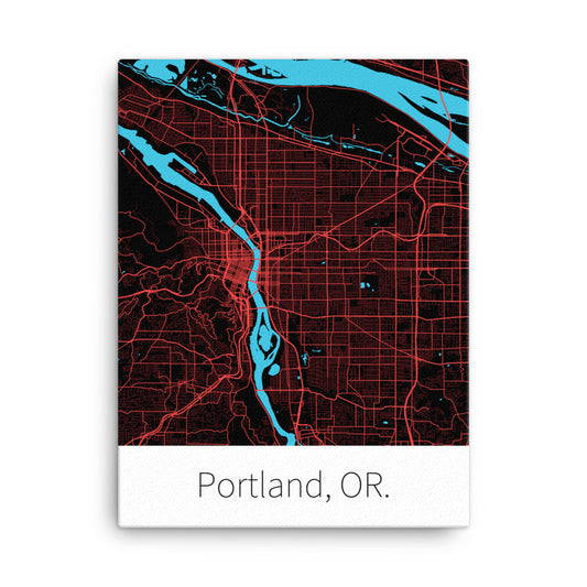 Portland, OR. - Black & Red