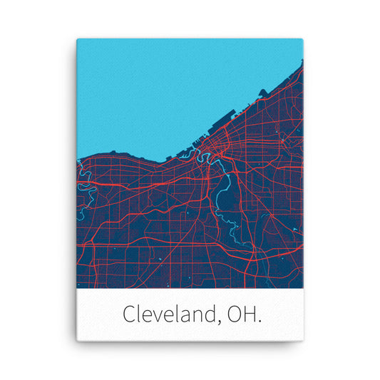 Cleveland, OH. - Navy Blue & Red