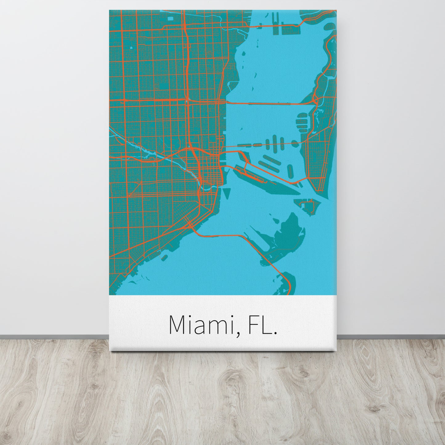 Miami, FL. - Aqua & Orange