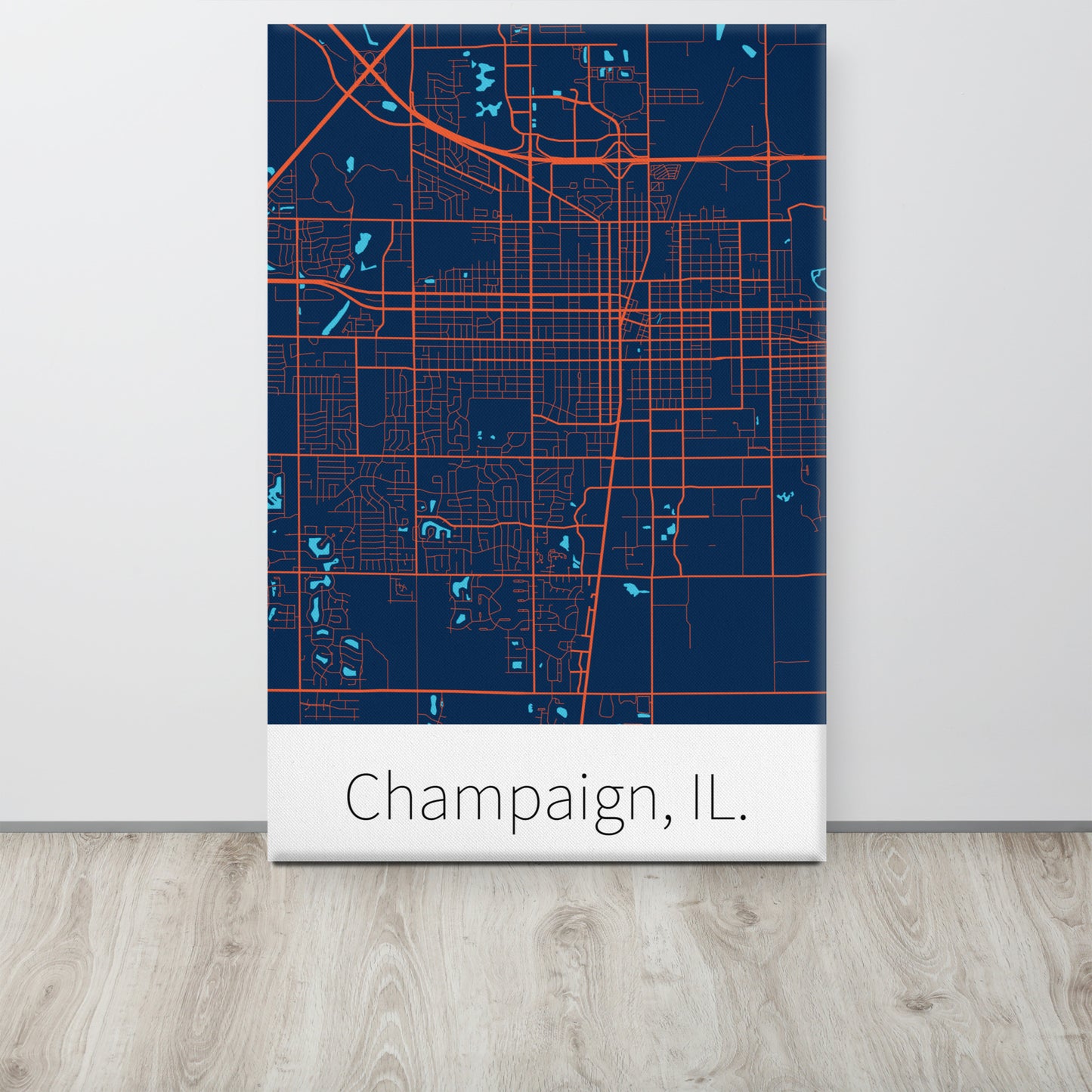 Champaign, IL. - Navy Blue & Orange