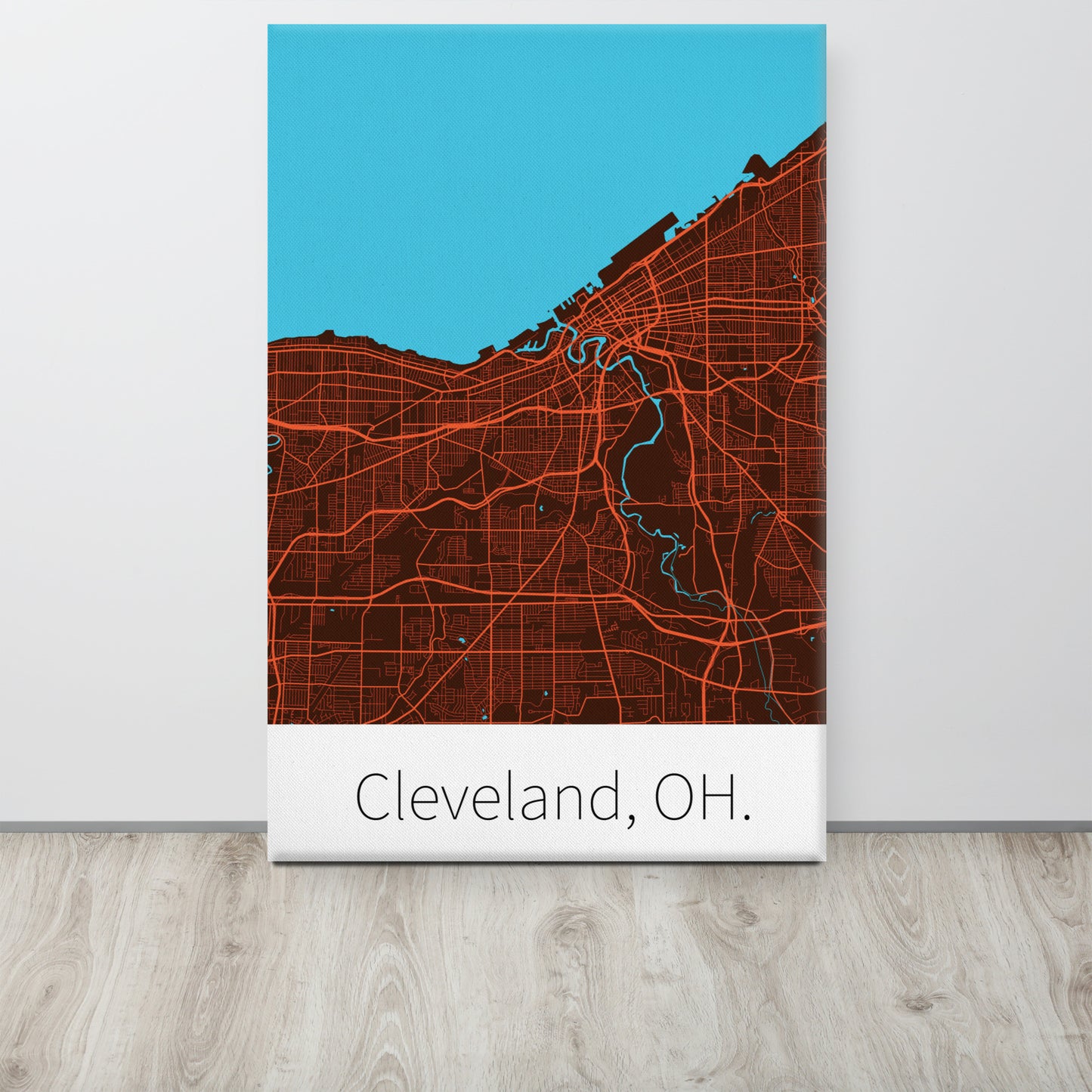 Cleveland, OH. - Dark Brown & Orange