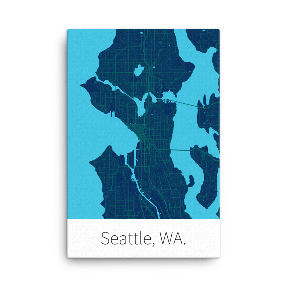 Seattle, WA. - Navy Blue & Northwest Green