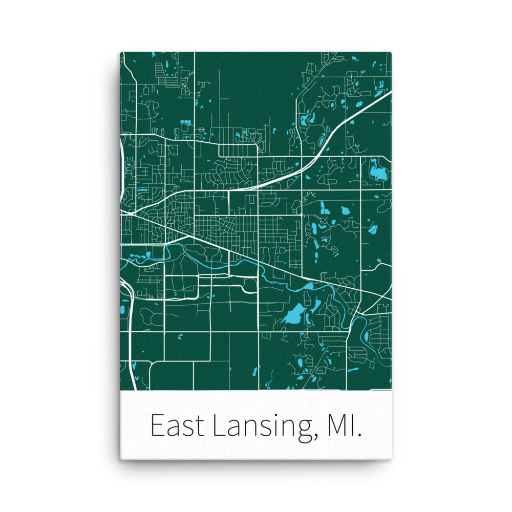 East Lansing, MI. - Green & White