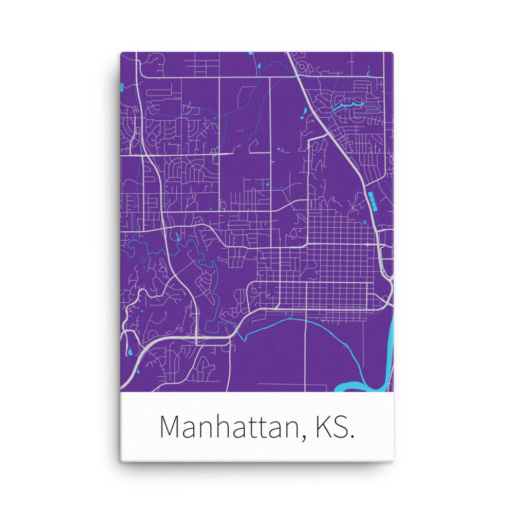 Manhattan, KS. - Purple & Light Gray