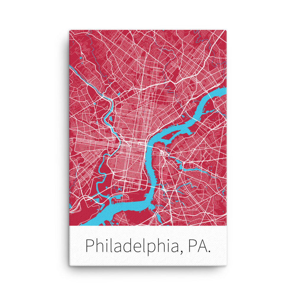 Philadelphia, PA. - Cherry Red & White