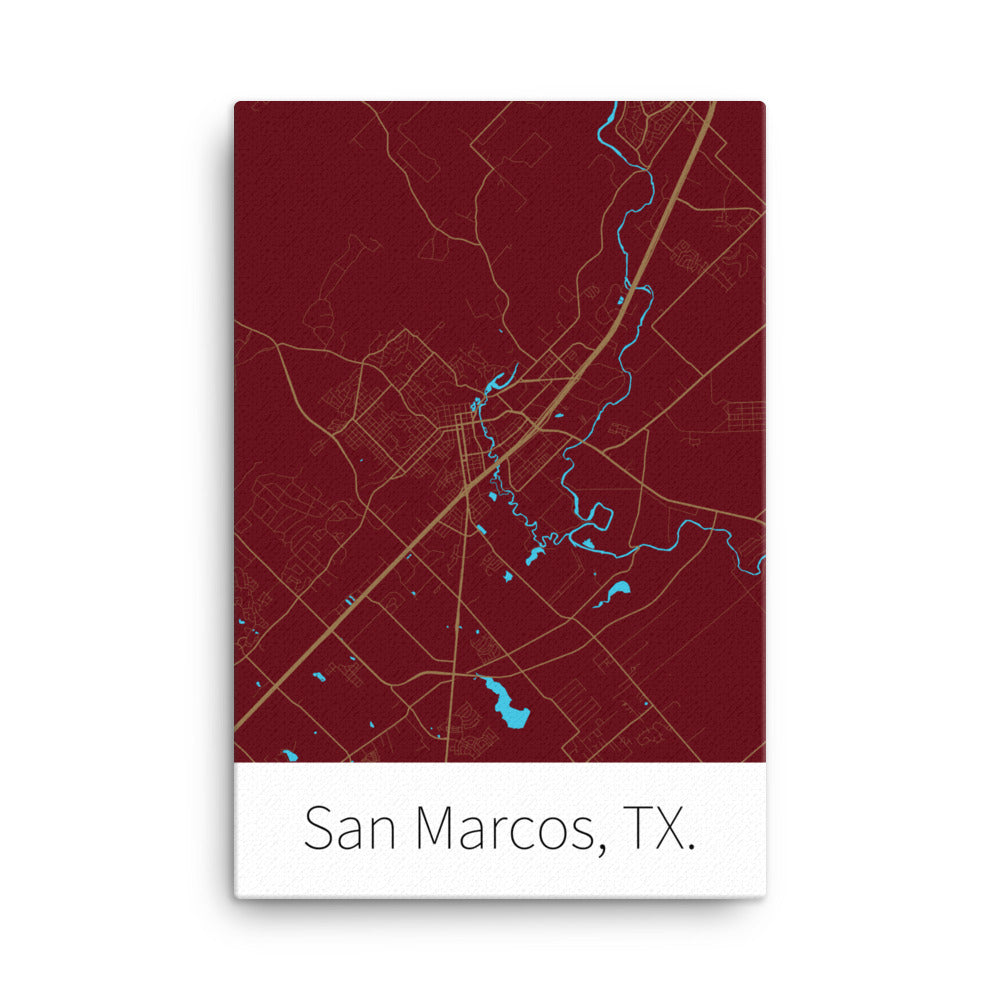 San Marcos, TX. - Maroon & Gold