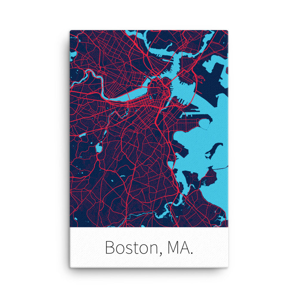 Boston, MA. - Nautical Blue & Red