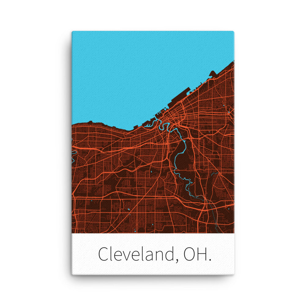 Cleveland, OH. - Dark Brown & Orange