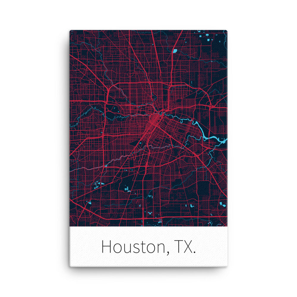 Houston, TX. - Deep Steel Blue & Battle Red