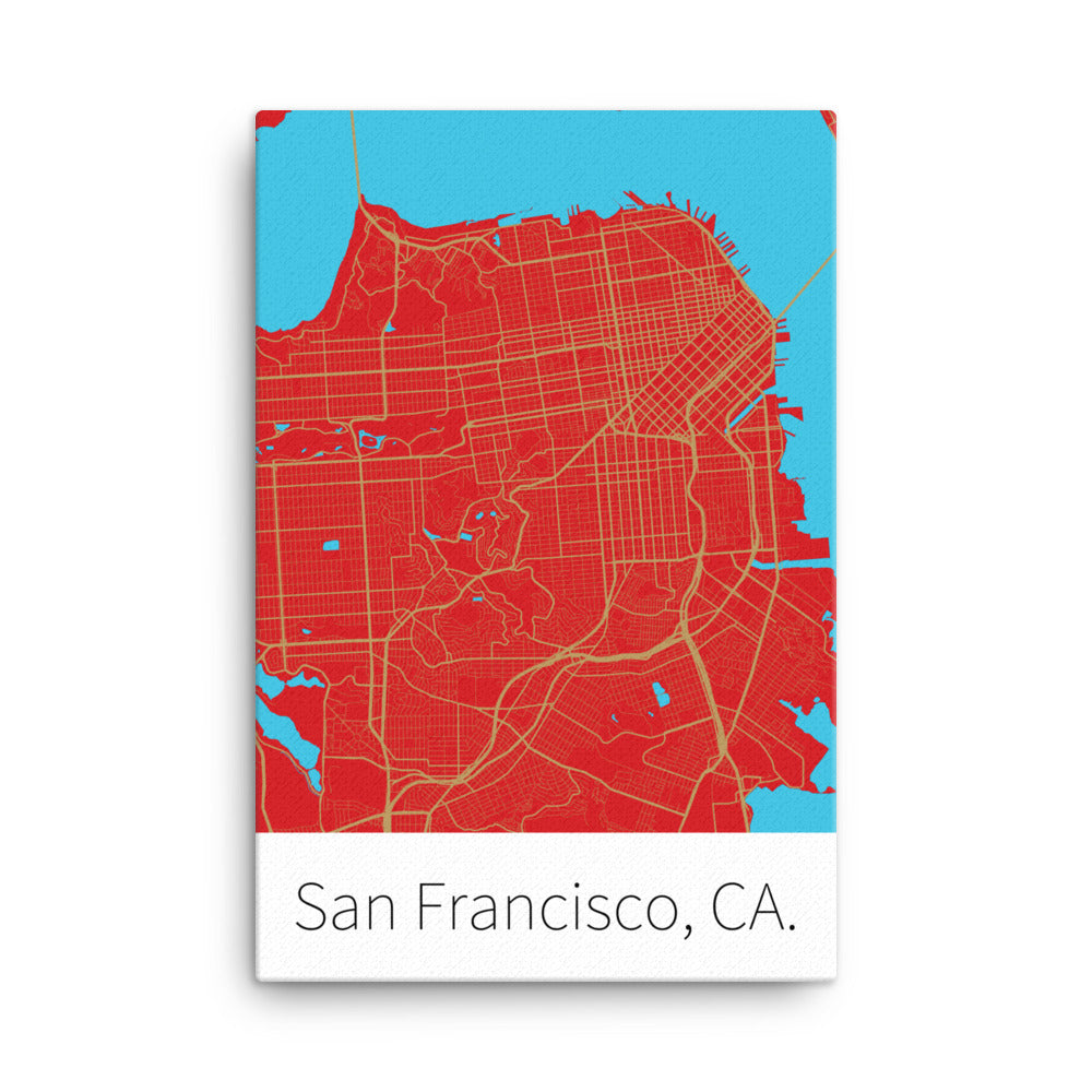 San Francisco, CA. - Red & Gold