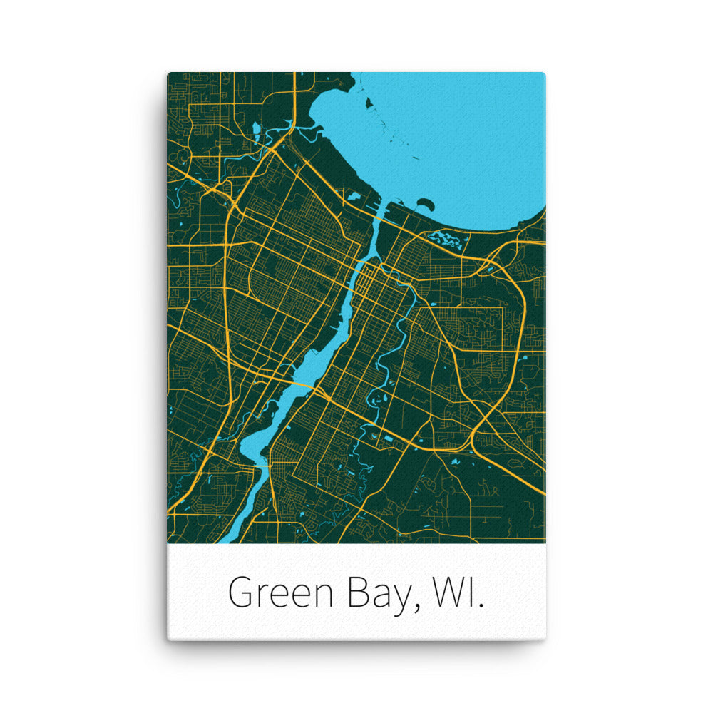 Green Bay, WI. - Dark Green & Gold