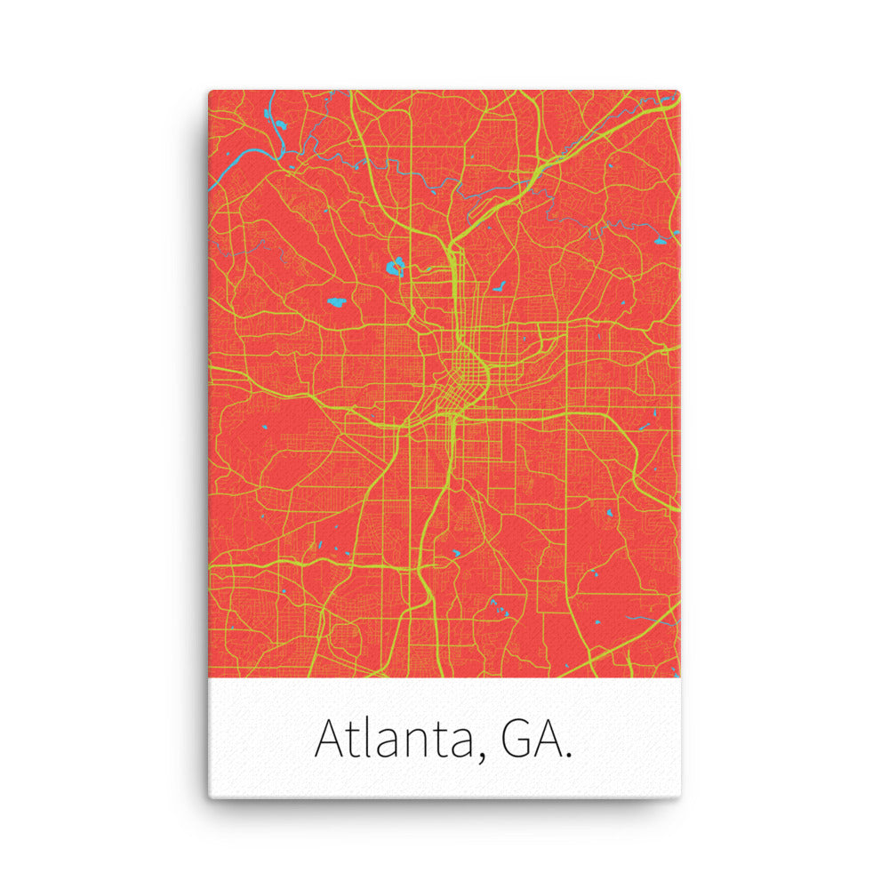 Atlanta, GA. - Red & Volt Green