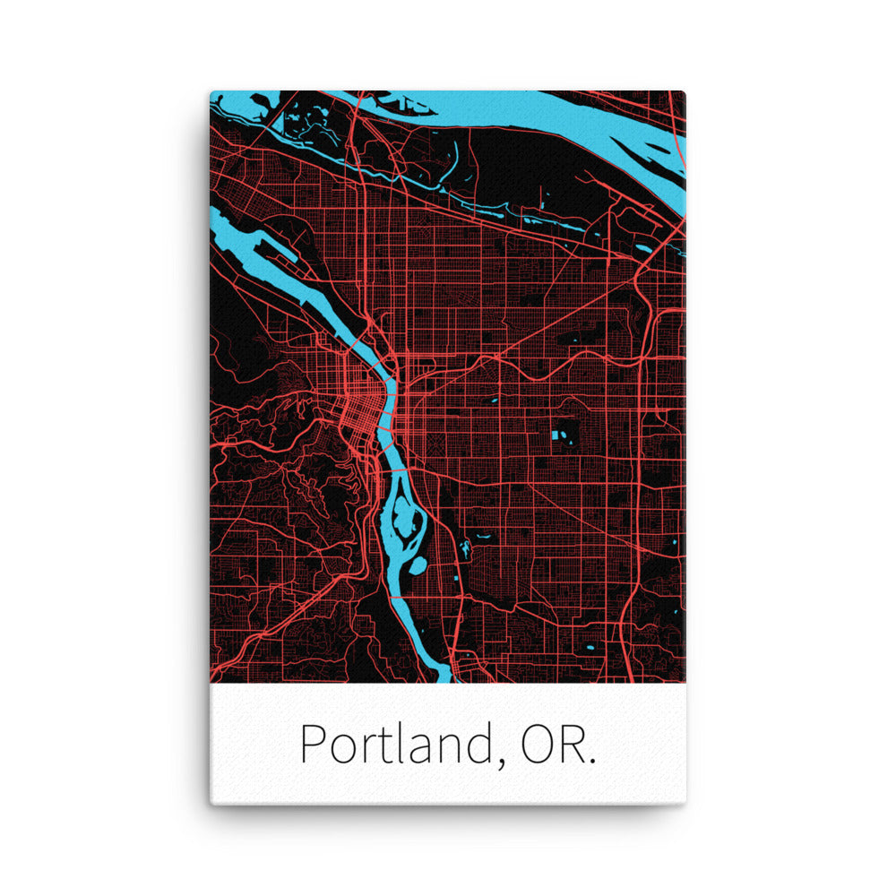 Portland, OR. - Black & Red