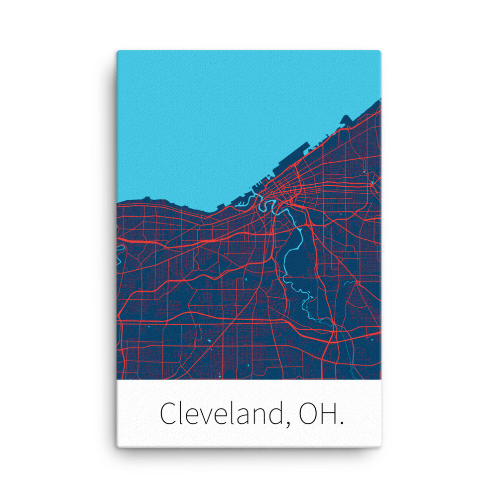 Cleveland, OH. - Navy Blue & Red