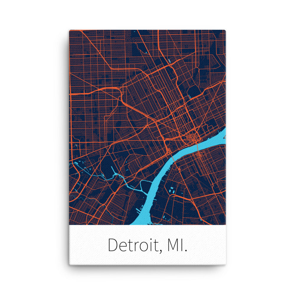 Detroit, MI. - Navy & Orange