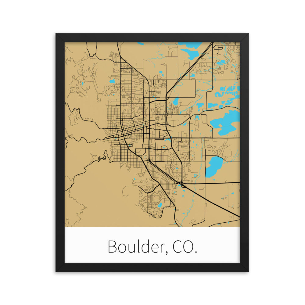 Boulder, CO. - Gold & Black