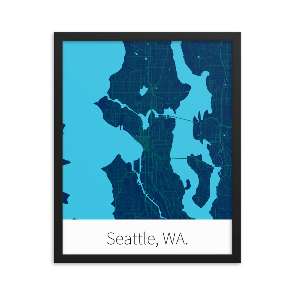 Seattle, WA. - Navy Blue & Northwest Green