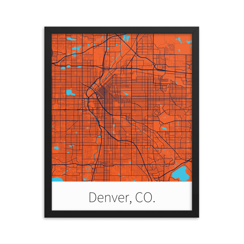 Denver, CO. - Orange & Navy