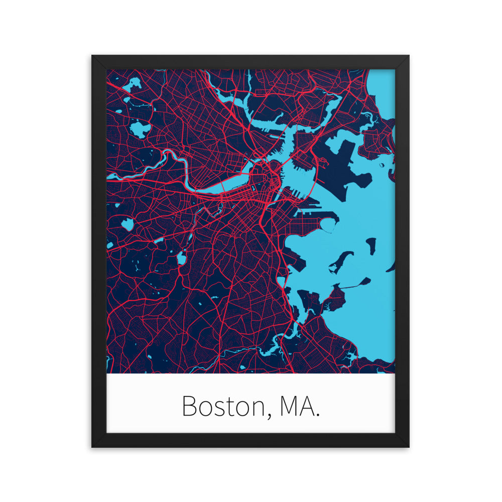 Boston, MA. - Nautical Blue & Red