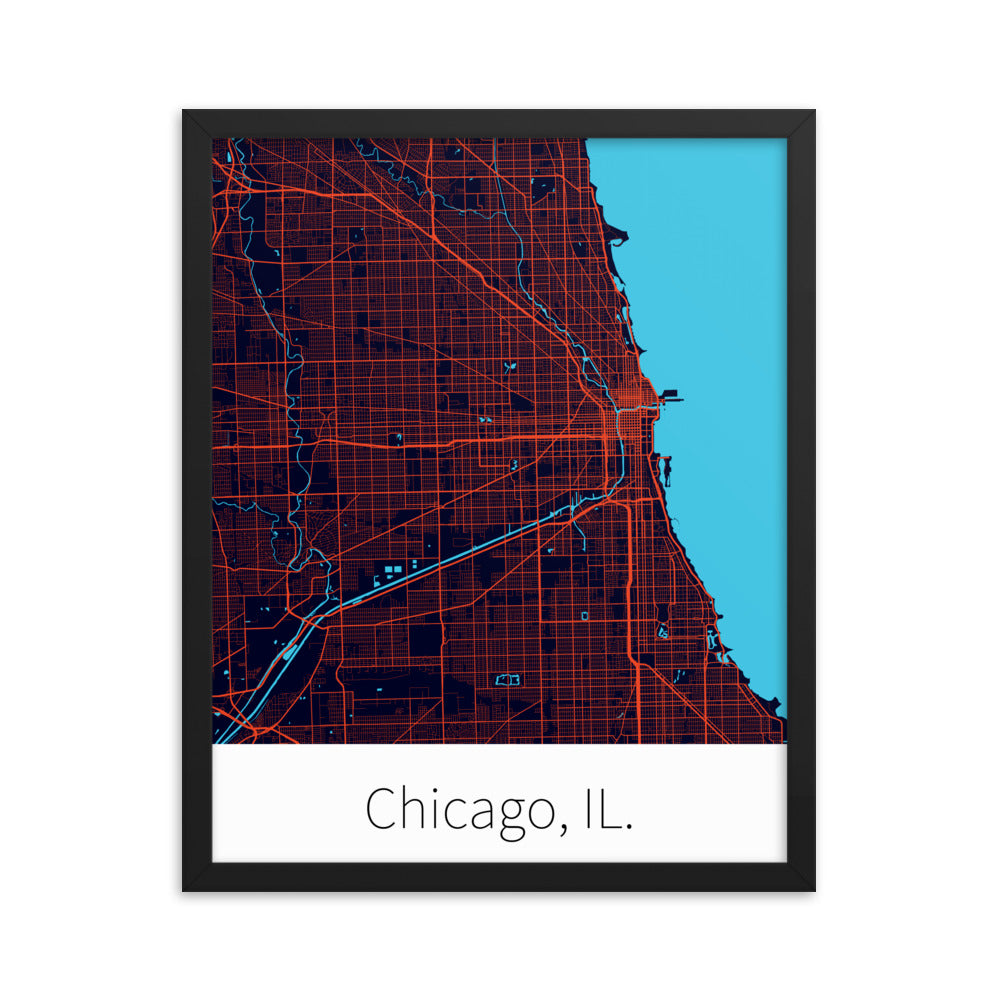 Chicago, IL. - Dark Navy & Orange